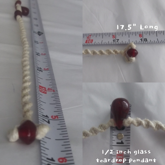 Twisted Teardrop Hemp Necklace - Picture 3 of 7